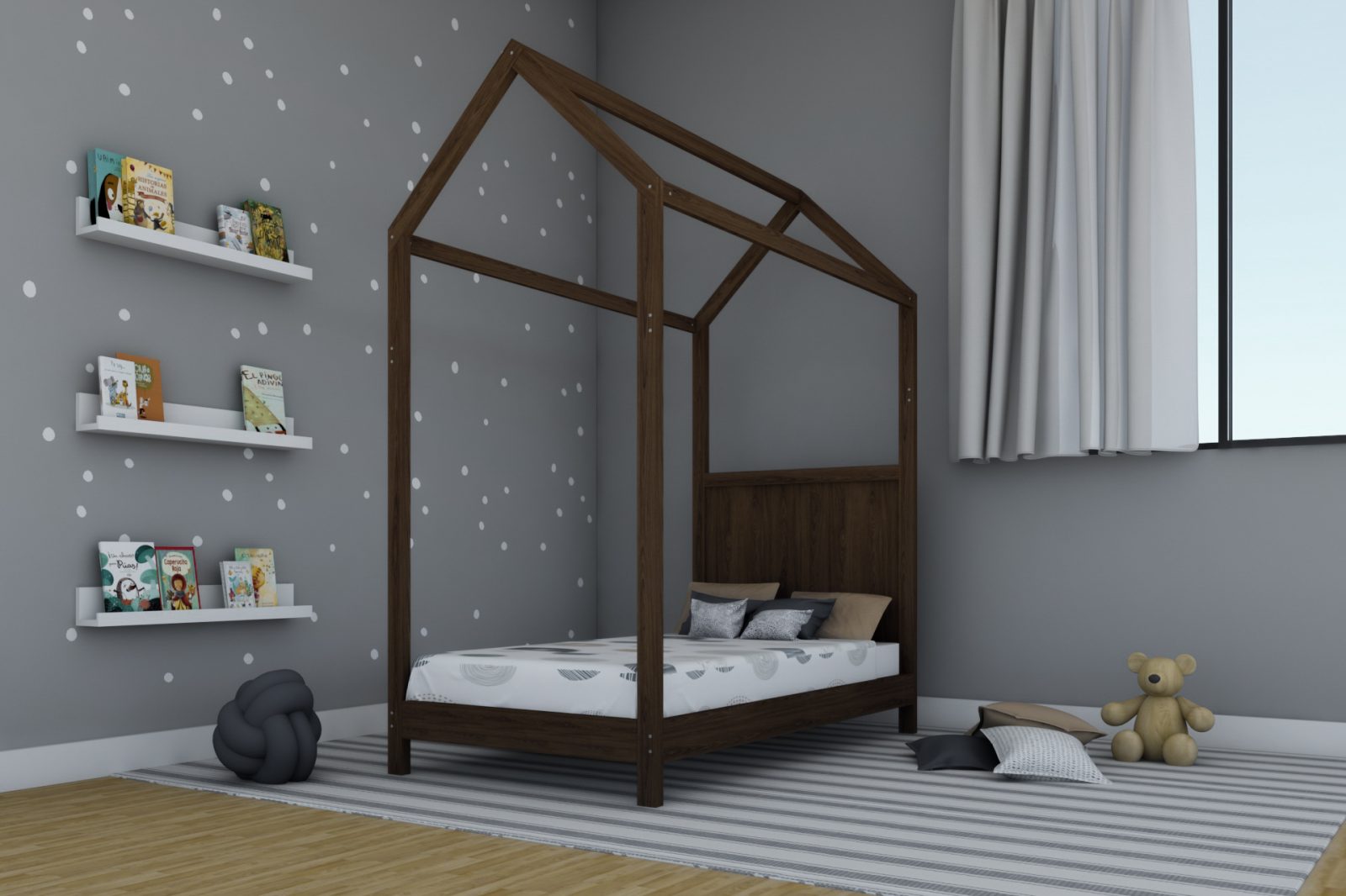 Cama Casita Jr Nogal