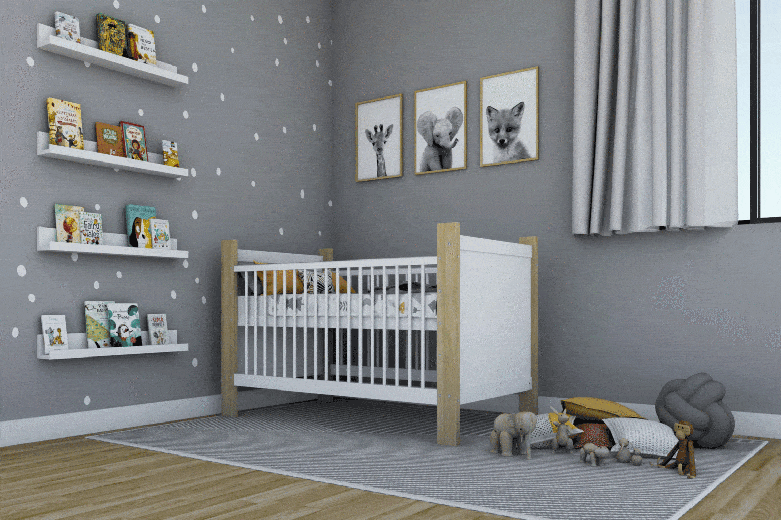 Cama Cuna Convertible Bali Maple Blanco